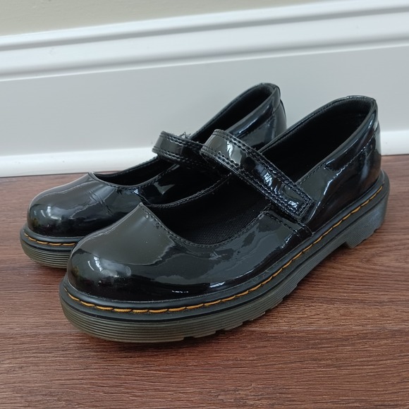 Dr Martens Maccy Mary Jane Shoes Black Patent Leather Strap Kids US Size 2 - Picture 3 of 7